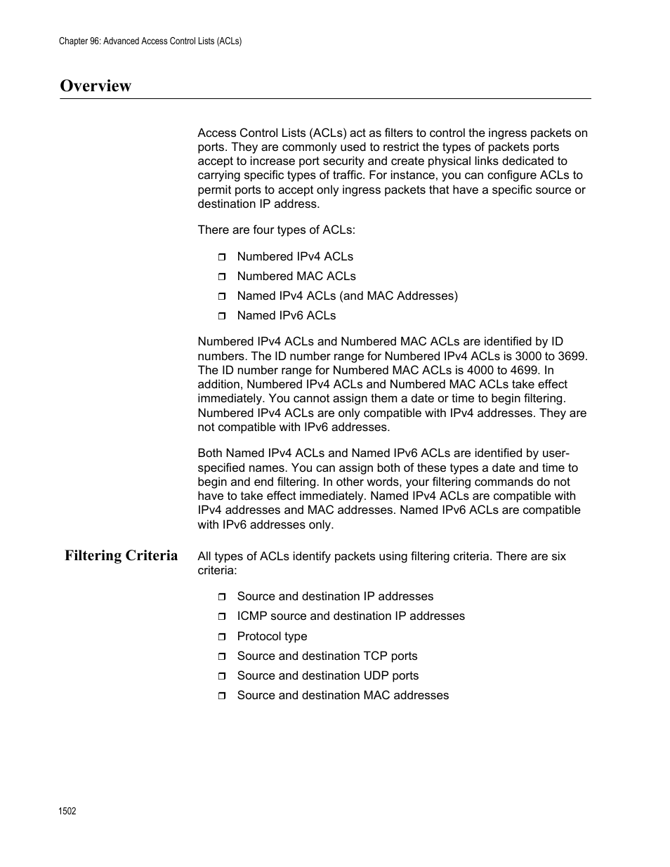 Overview 2, Filtering criteria 2, Overview | Filtering criteria | Allied Telesis AT-FS970M Series User Manual | Page 1502 / 1938