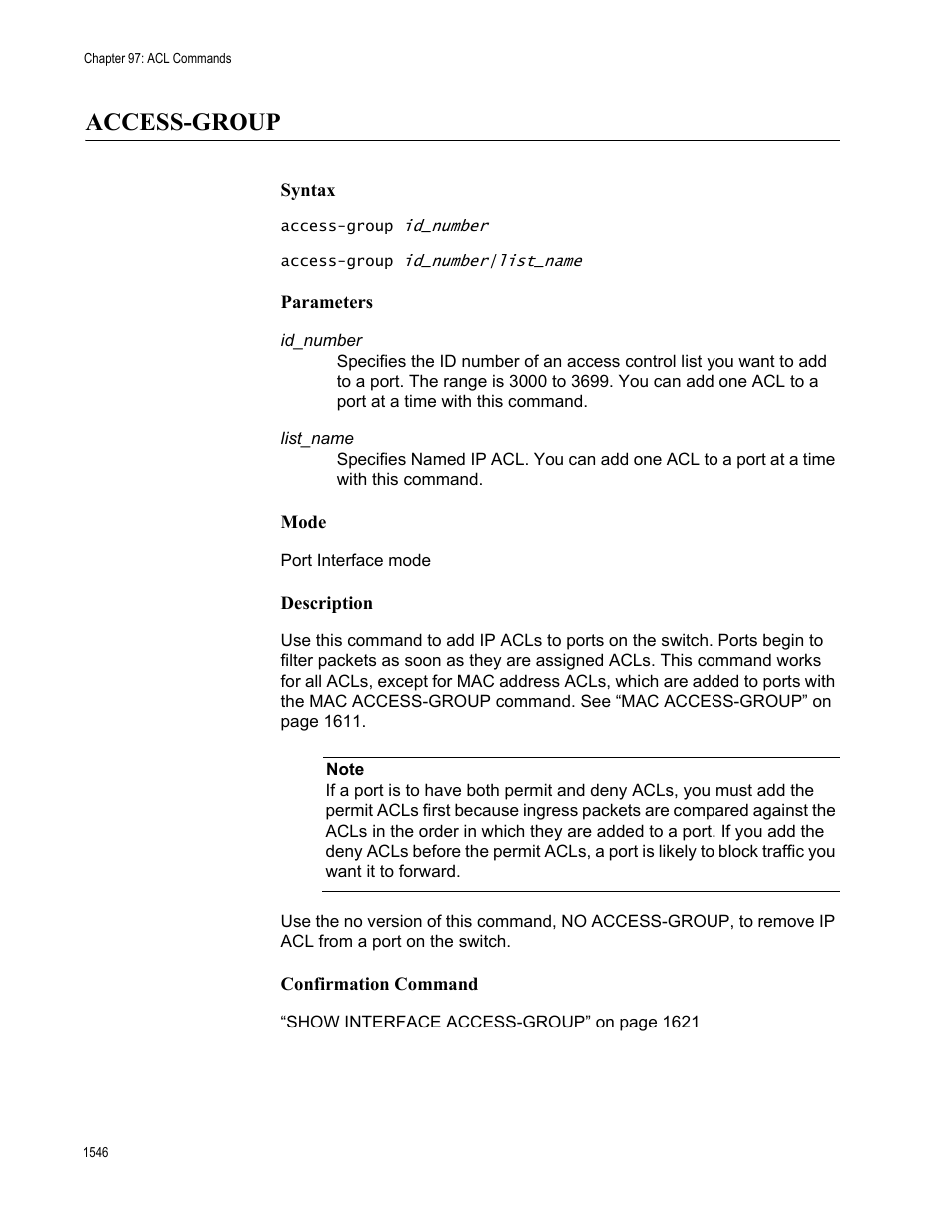 Access-group 6, Access-group | Allied Telesis AT-FS970M Series User Manual | Page 1546 / 1938