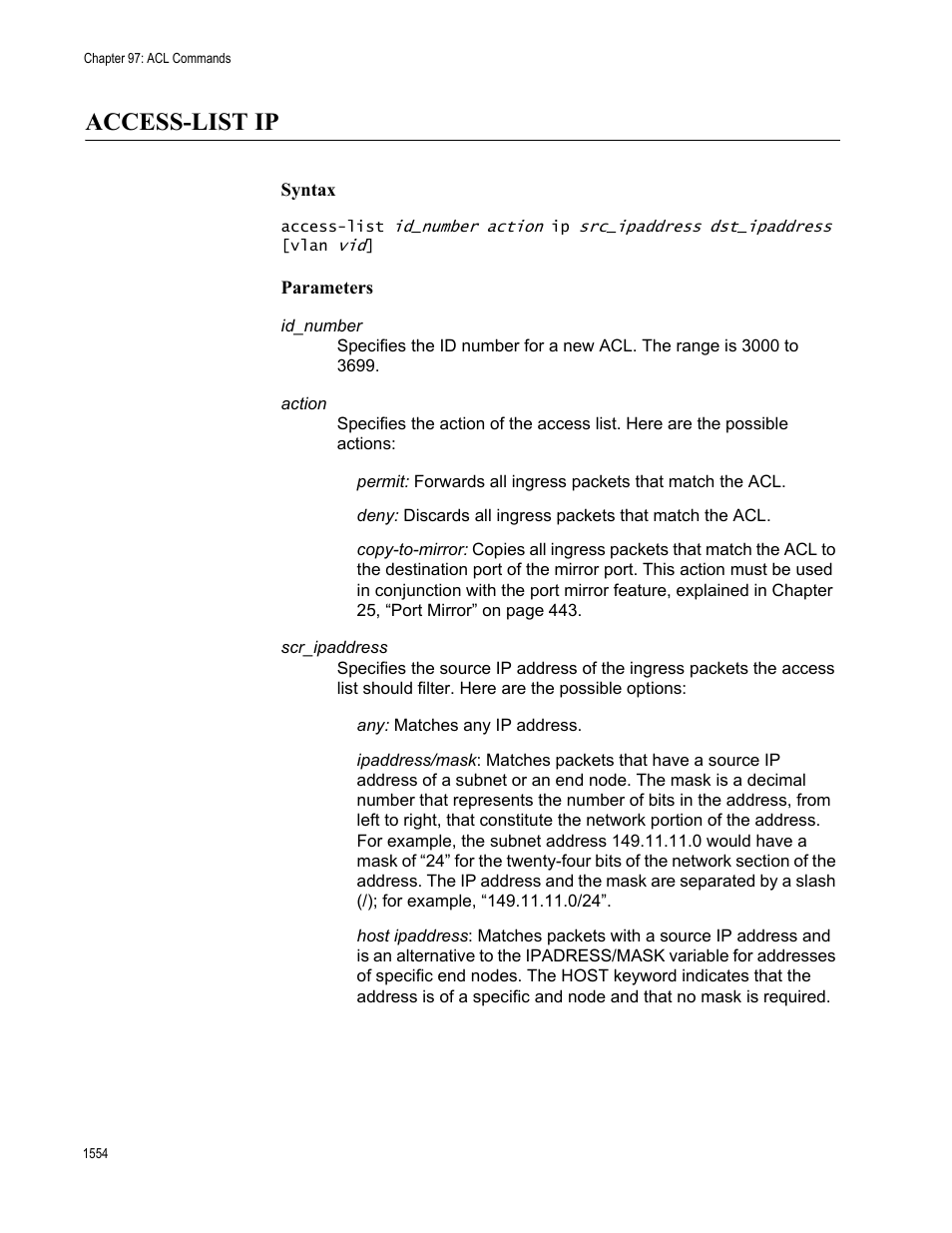 Access-list ip 4, Access-list ip | Allied Telesis AT-FS970M Series User Manual | Page 1554 / 1938