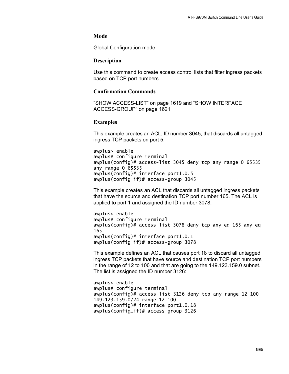 Allied Telesis AT-FS970M Series User Manual | Page 1565 / 1938