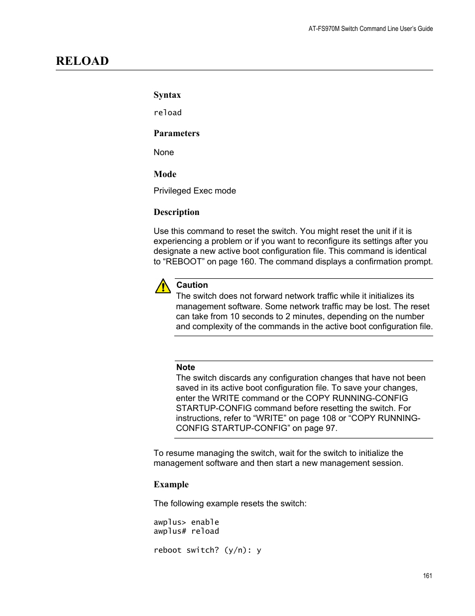 Reload | Allied Telesis AT-FS970M Series User Manual | Page 161 / 1938