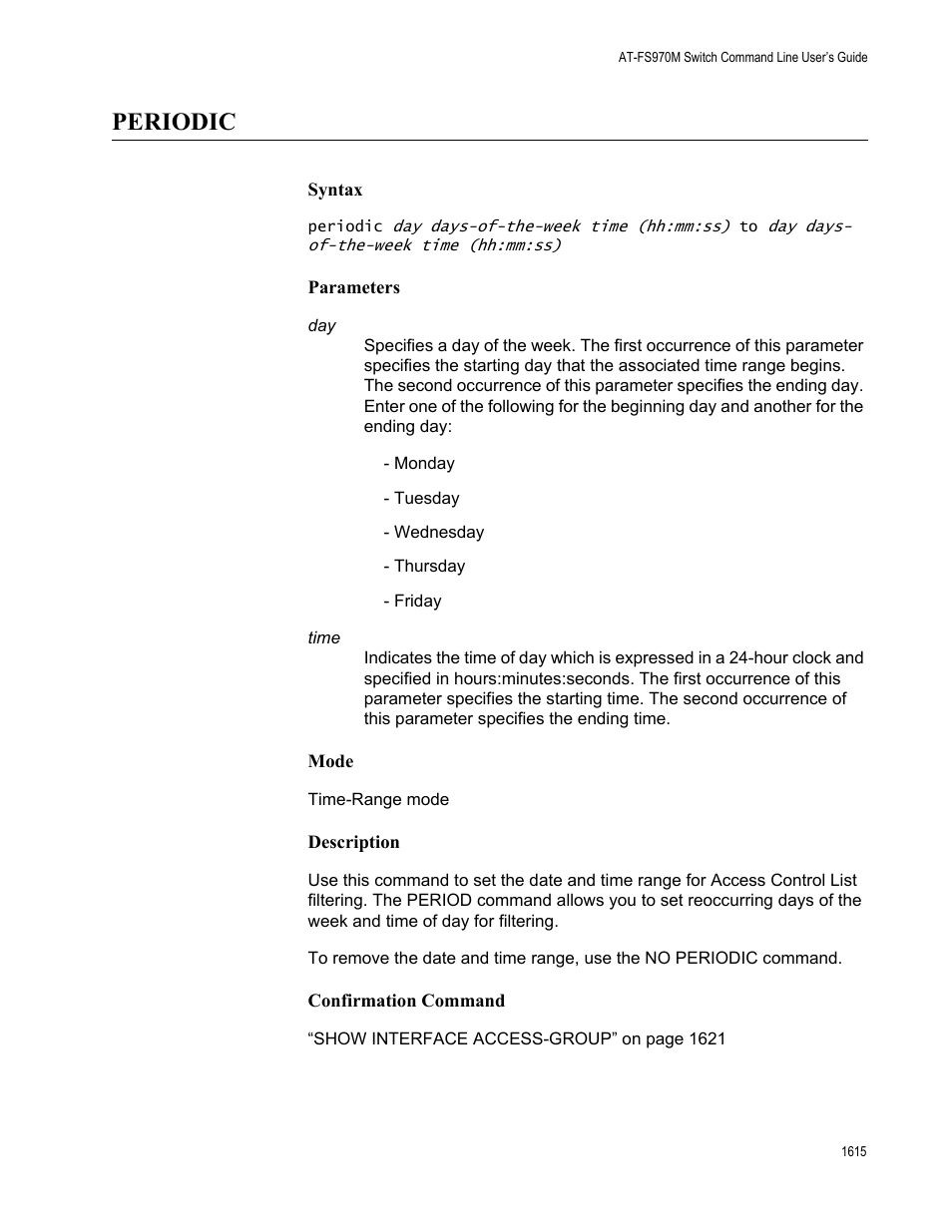 Periodic 5, Periodic | Allied Telesis AT-FS970M Series User Manual | Page 1615 / 1938