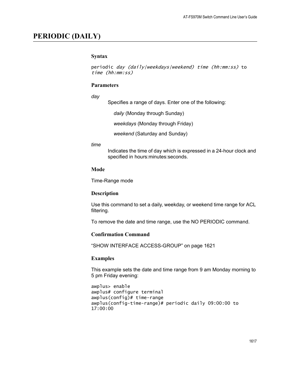 Periodic (daily) 7, Periodic (daily) | Allied Telesis AT-FS970M Series User Manual | Page 1617 / 1938