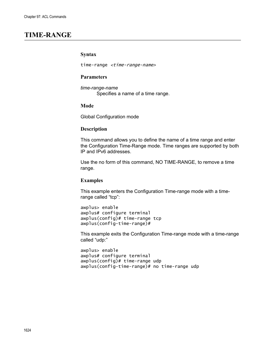 Time-range 4, Time-range | Allied Telesis AT-FS970M Series User Manual | Page 1624 / 1938