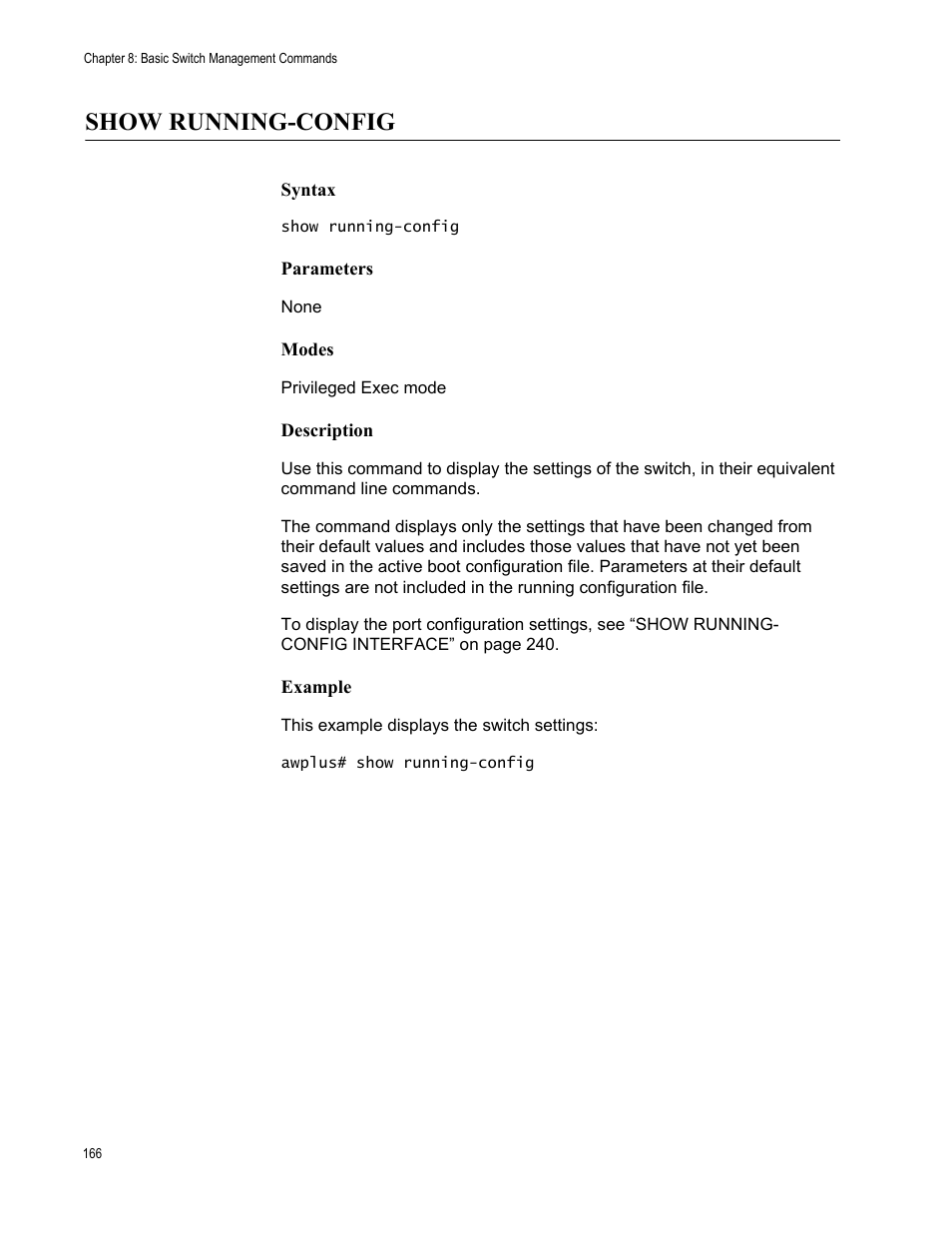 Show running-config | Allied Telesis AT-FS970M Series User Manual | Page 166 / 1938