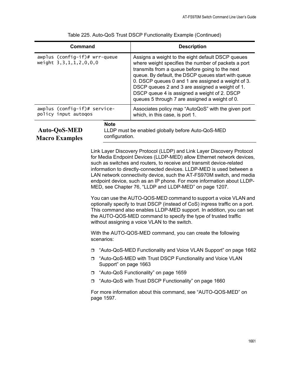 Auto-qos-med macro examples 1, Auto-qos-med macro examples | Allied Telesis AT-FS970M Series User Manual | Page 1661 / 1938