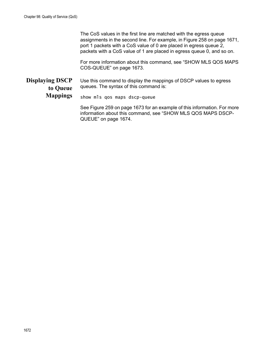 Displaying dscp to queue mappings 2, Displaying dscp to queue mappings | Allied Telesis AT-FS970M Series User Manual | Page 1672 / 1938