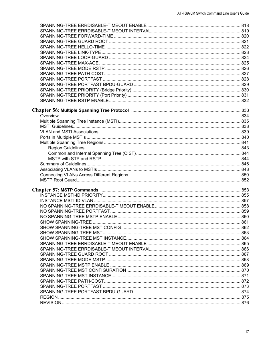 Allied Telesis AT-FS970M Series User Manual | Page 17 / 1938