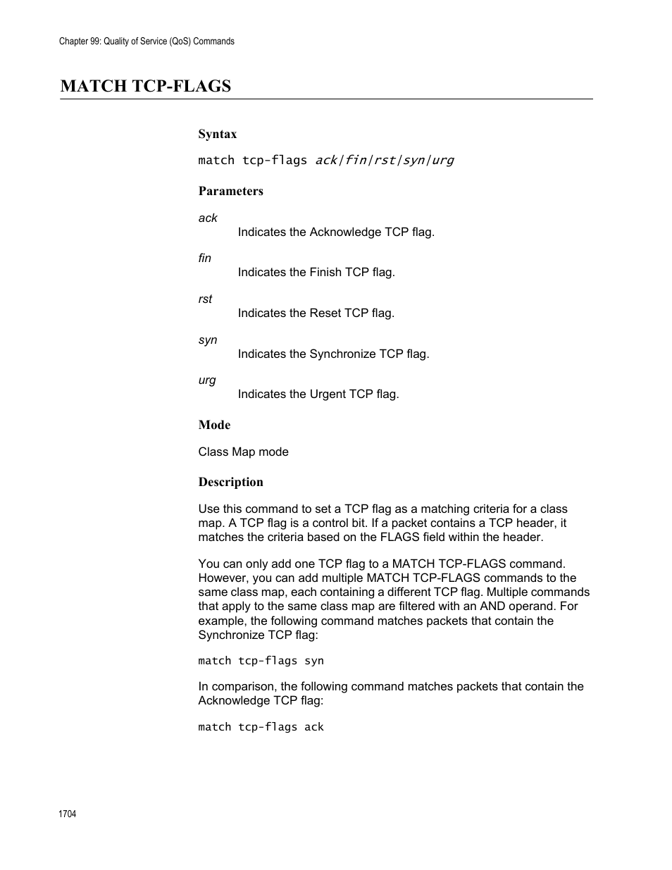 Match tcp-flags 4, Match tcp-flags | Allied Telesis AT-FS970M Series User Manual | Page 1704 / 1938