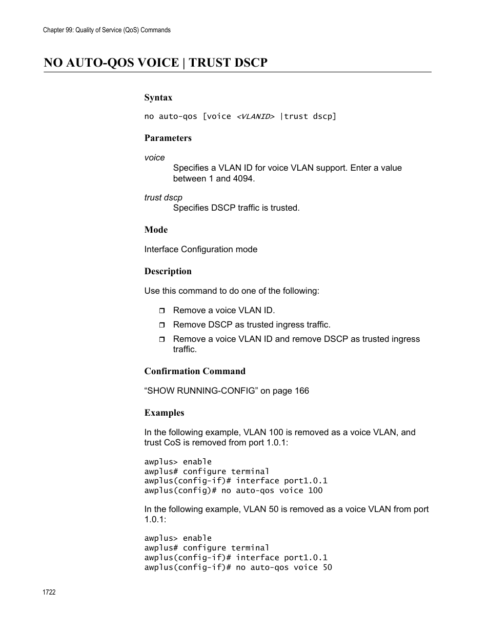No auto-qos voice | trust dscp 2, No auto-qos voice | trust dscp | Allied Telesis AT-FS970M Series User Manual | Page 1722 / 1938