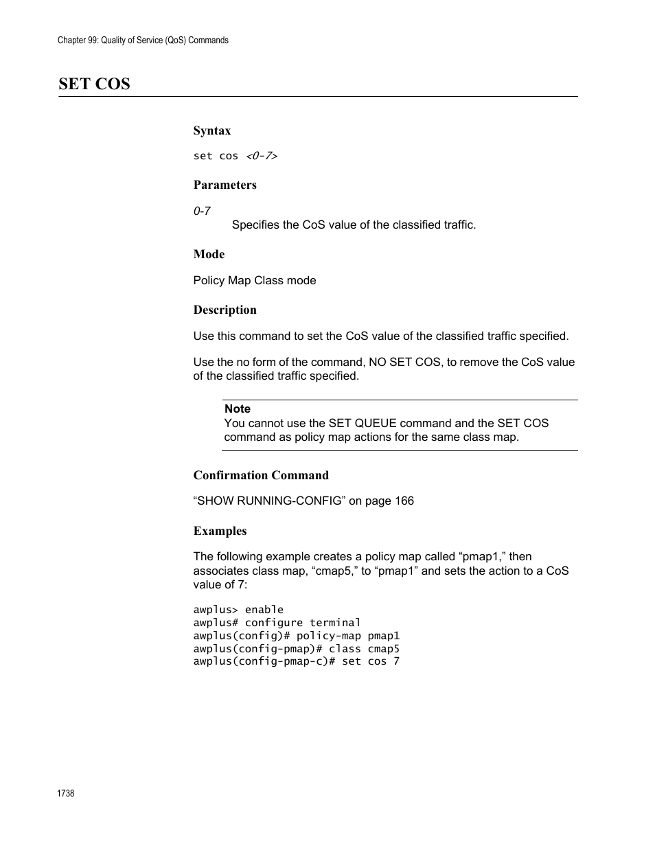 Set cos 8, Set cos | Allied Telesis AT-FS970M Series User Manual | Page 1738 / 1938