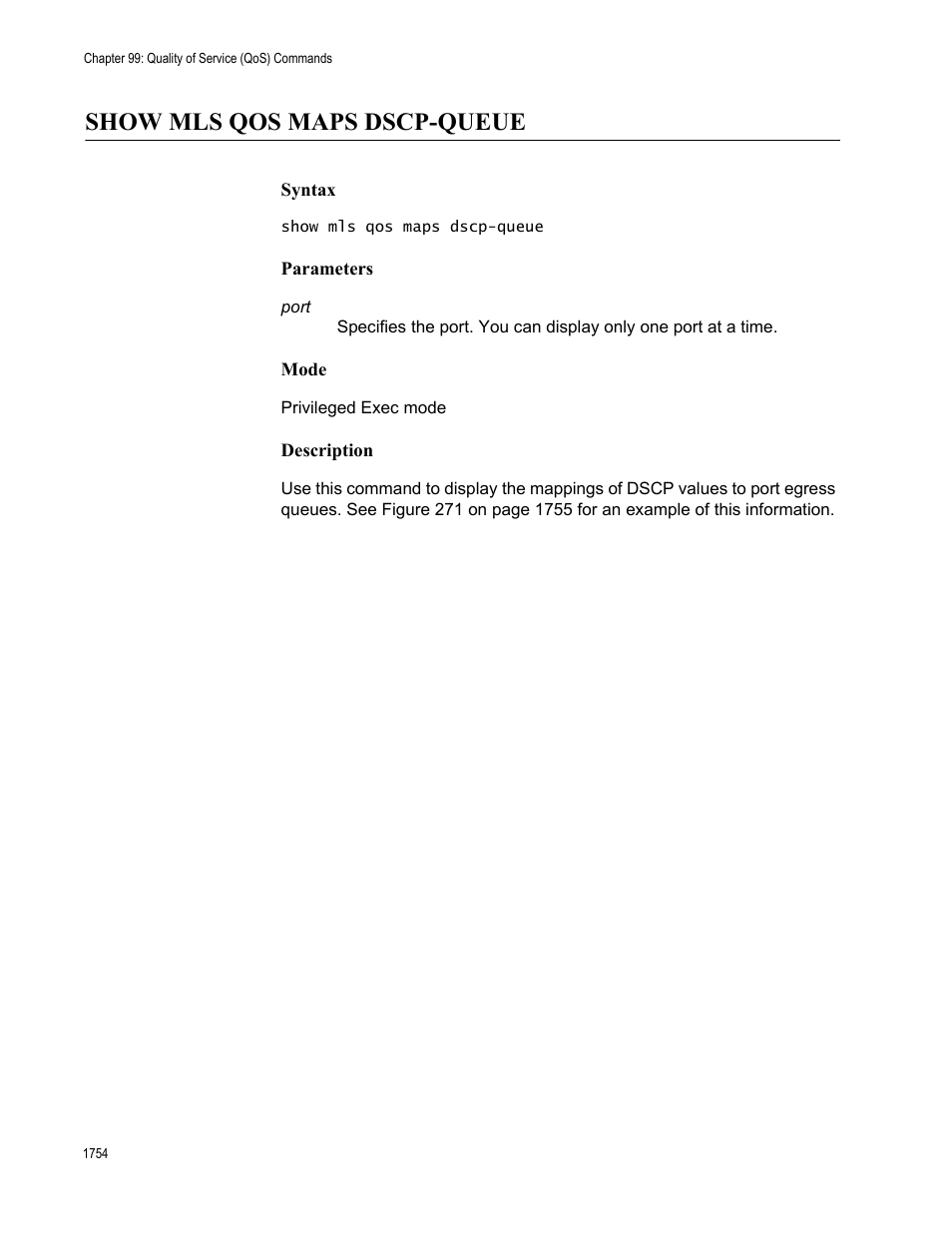 Show mls qos maps dscp-queue 4, Show mls qos maps dscp-queue | Allied Telesis AT-FS970M Series User Manual | Page 1754 / 1938