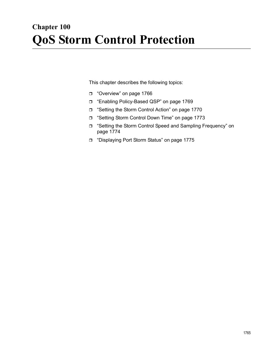 Chapter 100, Qos storm control protection | Allied Telesis AT-FS970M Series User Manual | Page 1765 / 1938