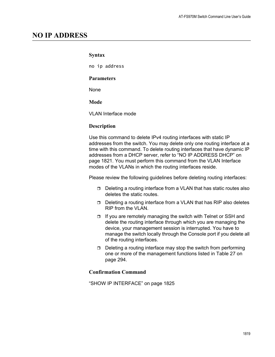 No ip address 9, No ip address | Allied Telesis AT-FS970M Series User Manual | Page 1819 / 1938