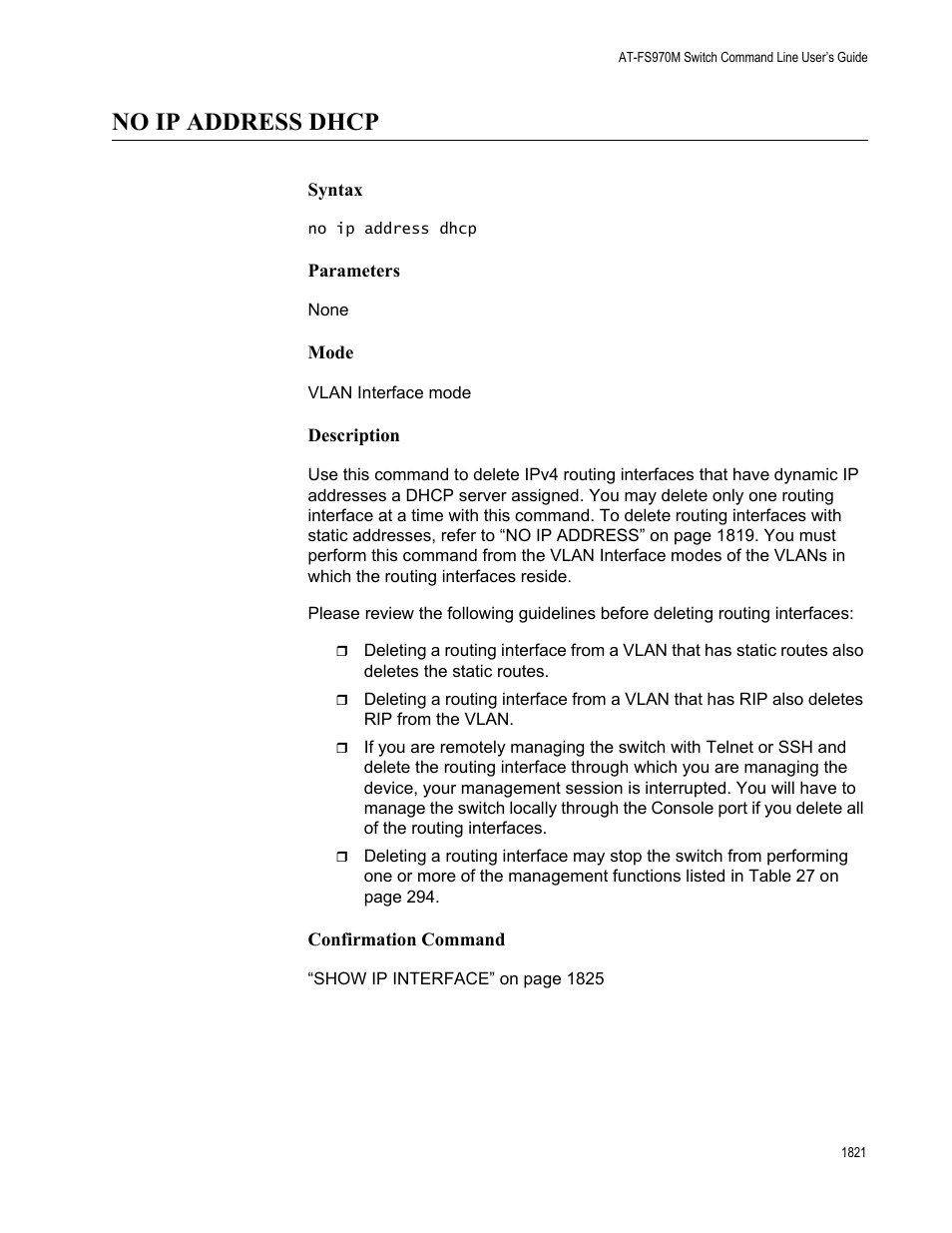 No ip address dhcp 1, No ip address dhcp | Allied Telesis AT-FS970M Series User Manual | Page 1821 / 1938