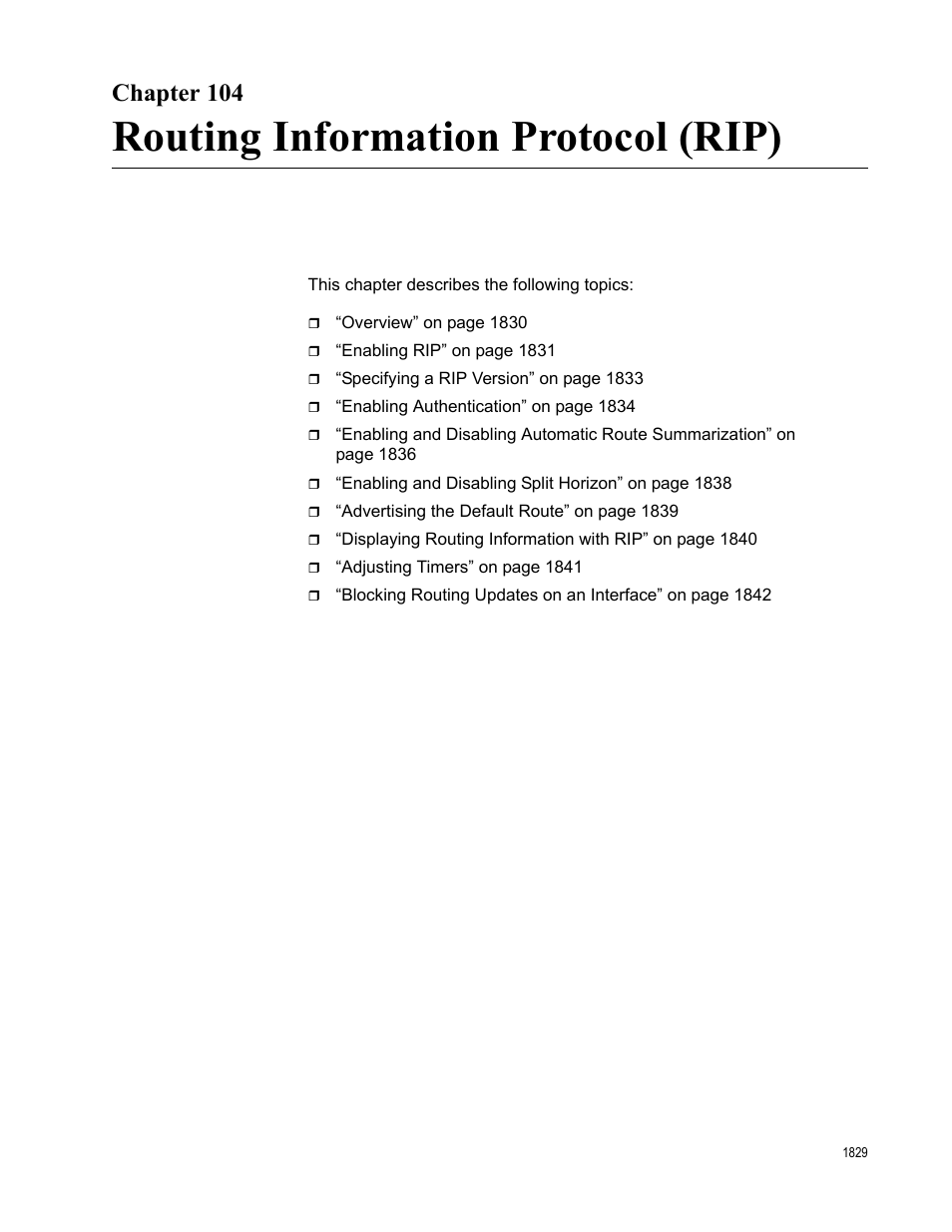 Chapter 104, Routing information protocol (rip) | Allied Telesis AT-FS970M Series User Manual | Page 1829 / 1938