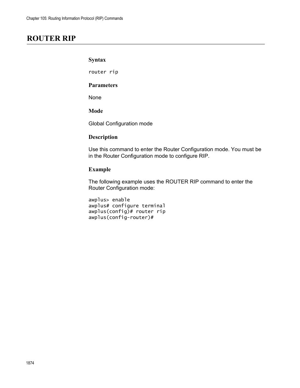 Router rip 4, Router rip | Allied Telesis AT-FS970M Series User Manual | Page 1874 / 1938