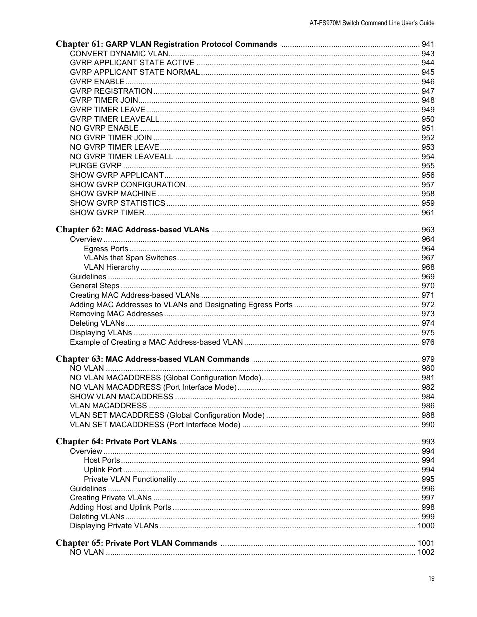 Allied Telesis AT-FS970M Series User Manual | Page 19 / 1938