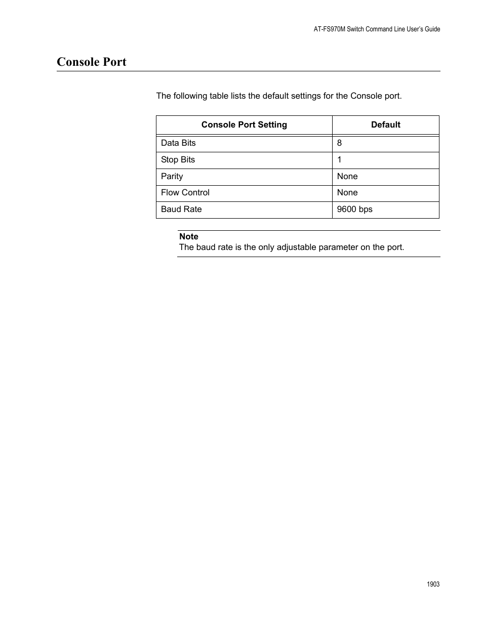 Console port 3, Console port | Allied Telesis AT-FS970M Series User Manual | Page 1903 / 1938