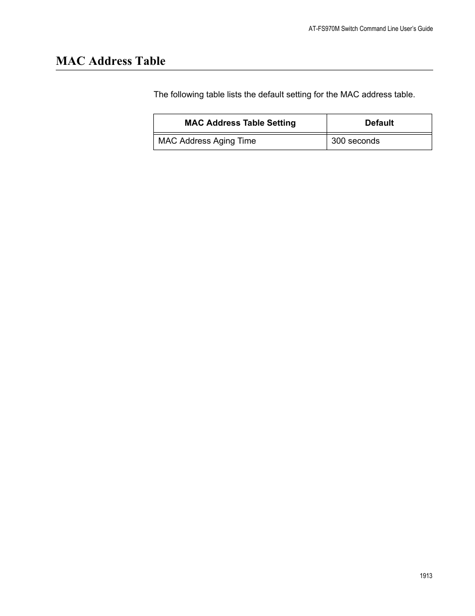 Mac address table 3, Mac address table | Allied Telesis AT-FS970M Series User Manual | Page 1913 / 1938