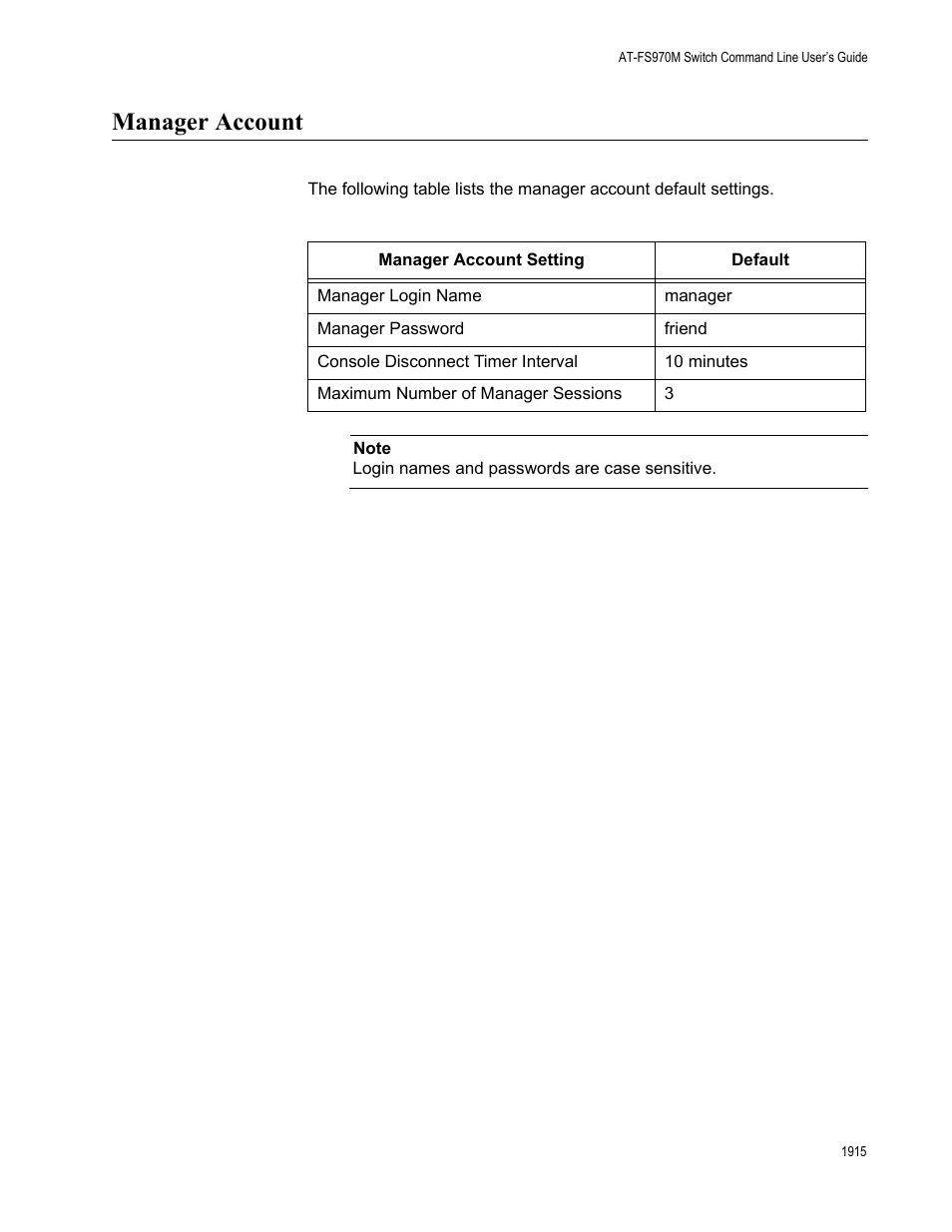 Manager account 5, Manager account | Allied Telesis AT-FS970M Series User Manual | Page 1915 / 1938