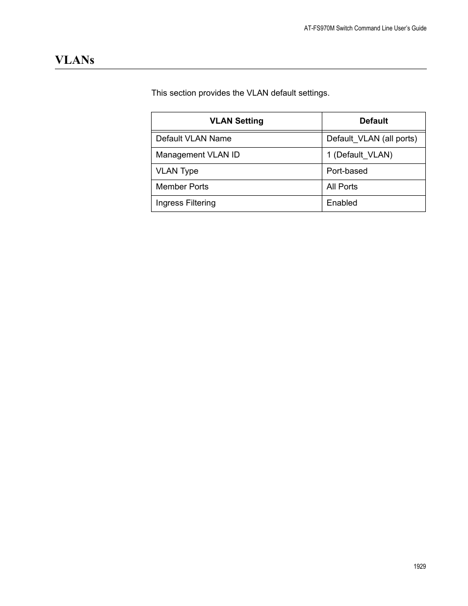 Vlans 9, Vlans | Allied Telesis AT-FS970M Series User Manual | Page 1929 / 1938