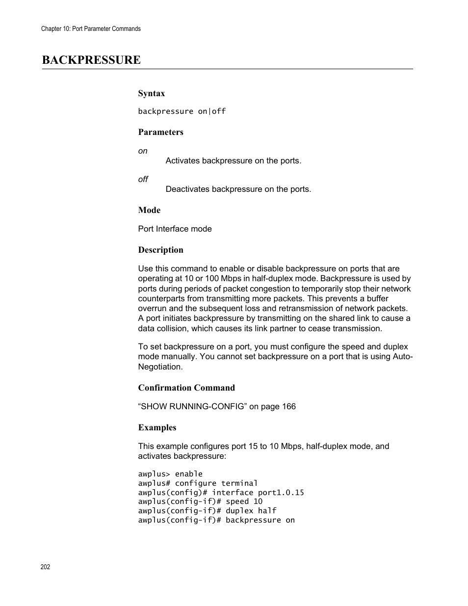 Backpressure | Allied Telesis AT-FS970M Series User Manual | Page 202 / 1938