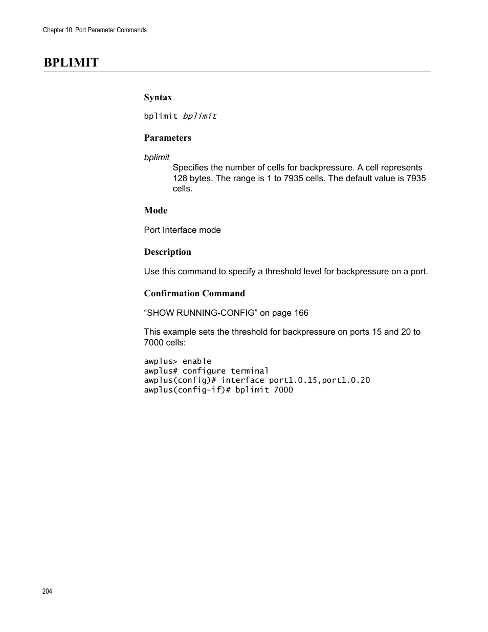 Bplimit | Allied Telesis AT-FS970M Series User Manual | Page 204 / 1938