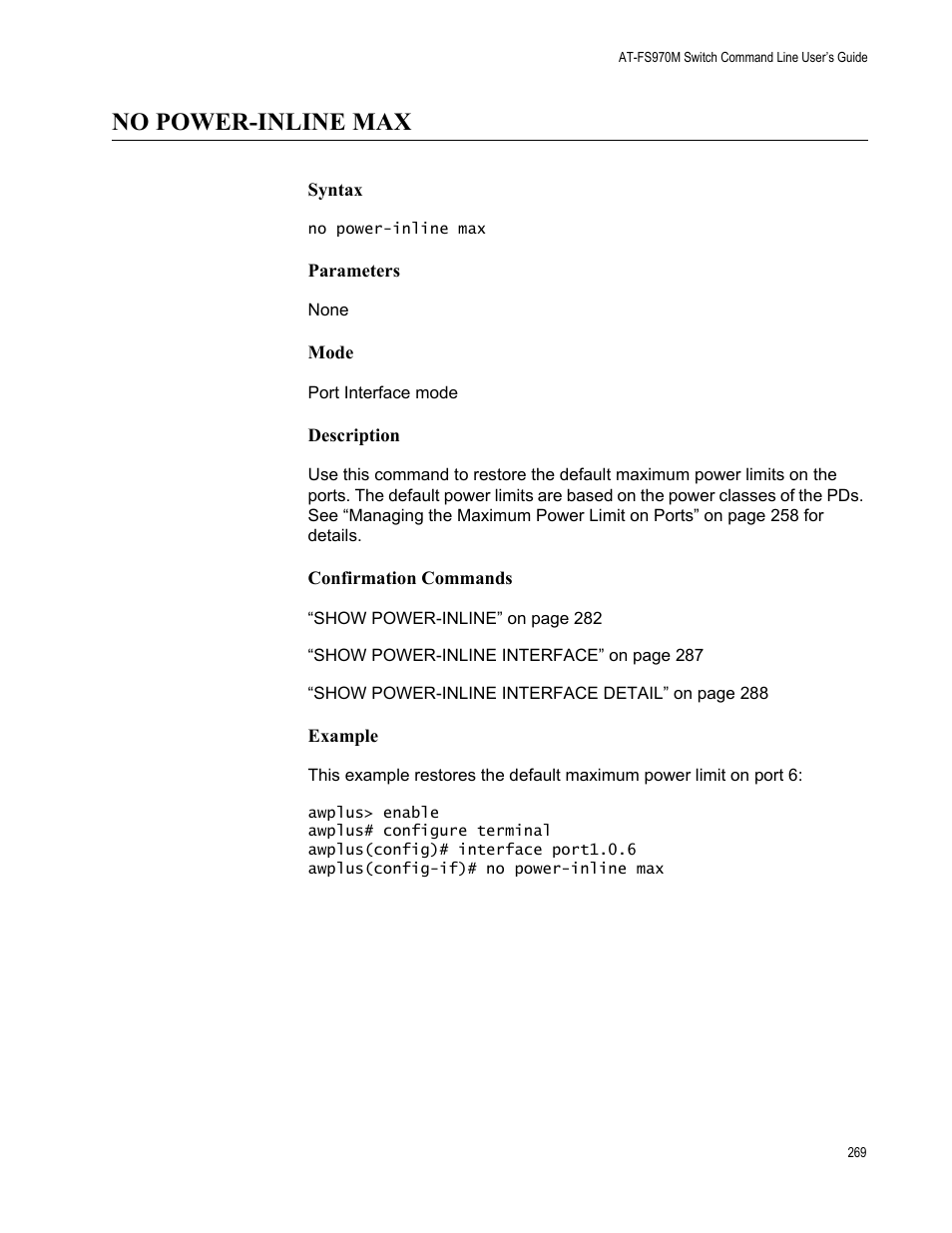 No power-inline max | Allied Telesis AT-FS970M Series User Manual | Page 269 / 1938
