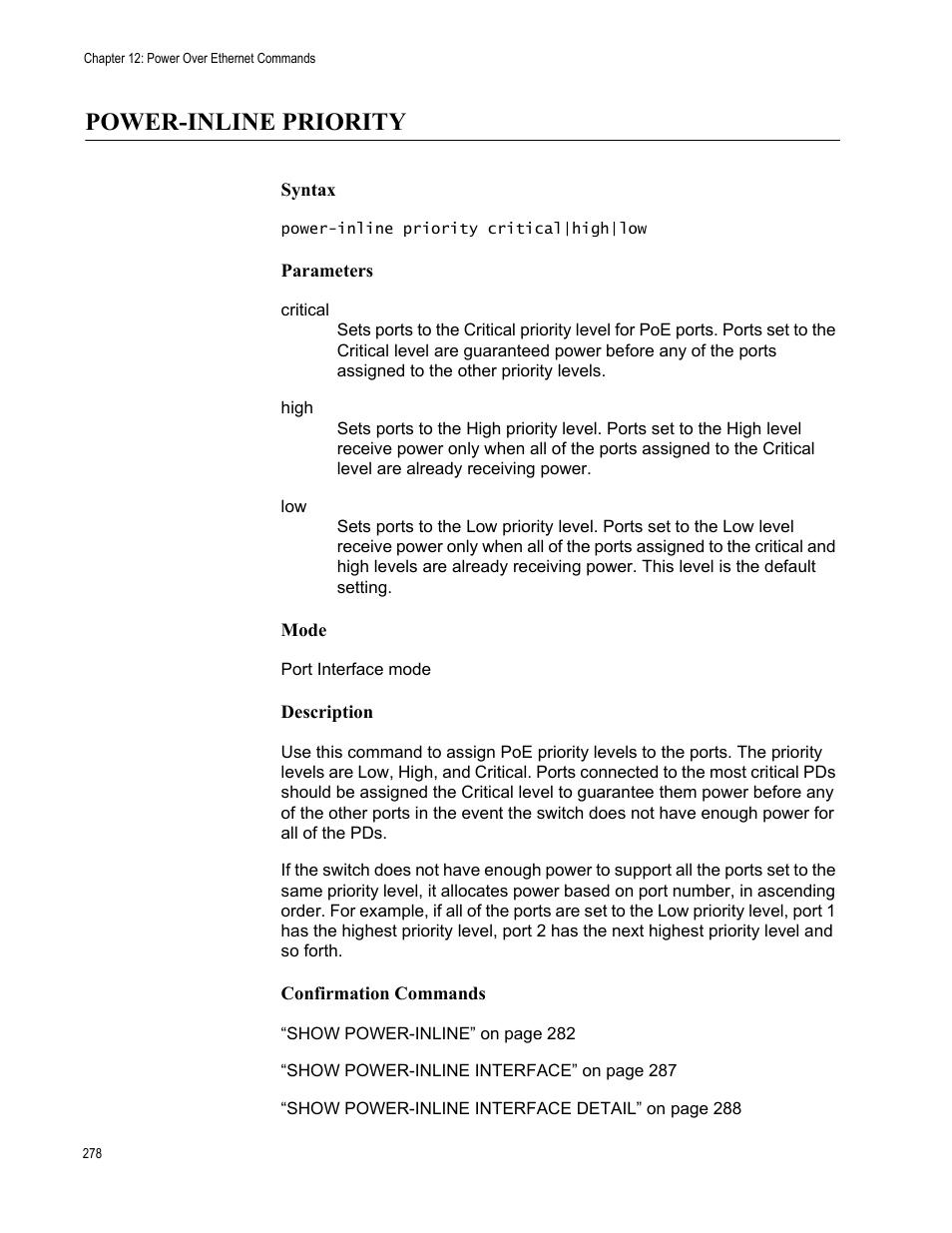Power-inline priority | Allied Telesis AT-FS970M Series User Manual | Page 278 / 1938