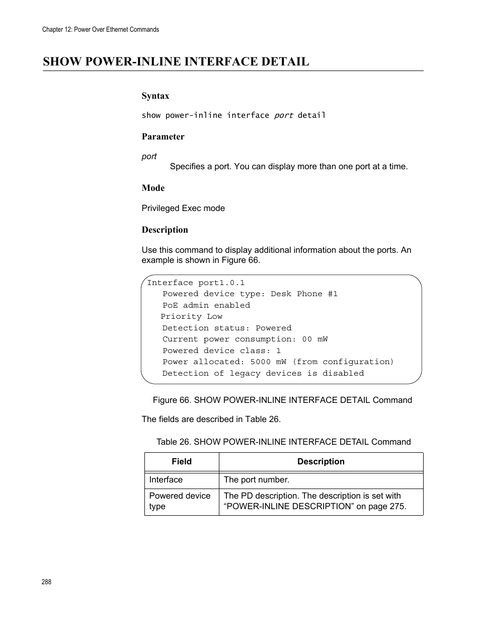 Show power-inline interface detail | Allied Telesis AT-FS970M Series User Manual | Page 288 / 1938