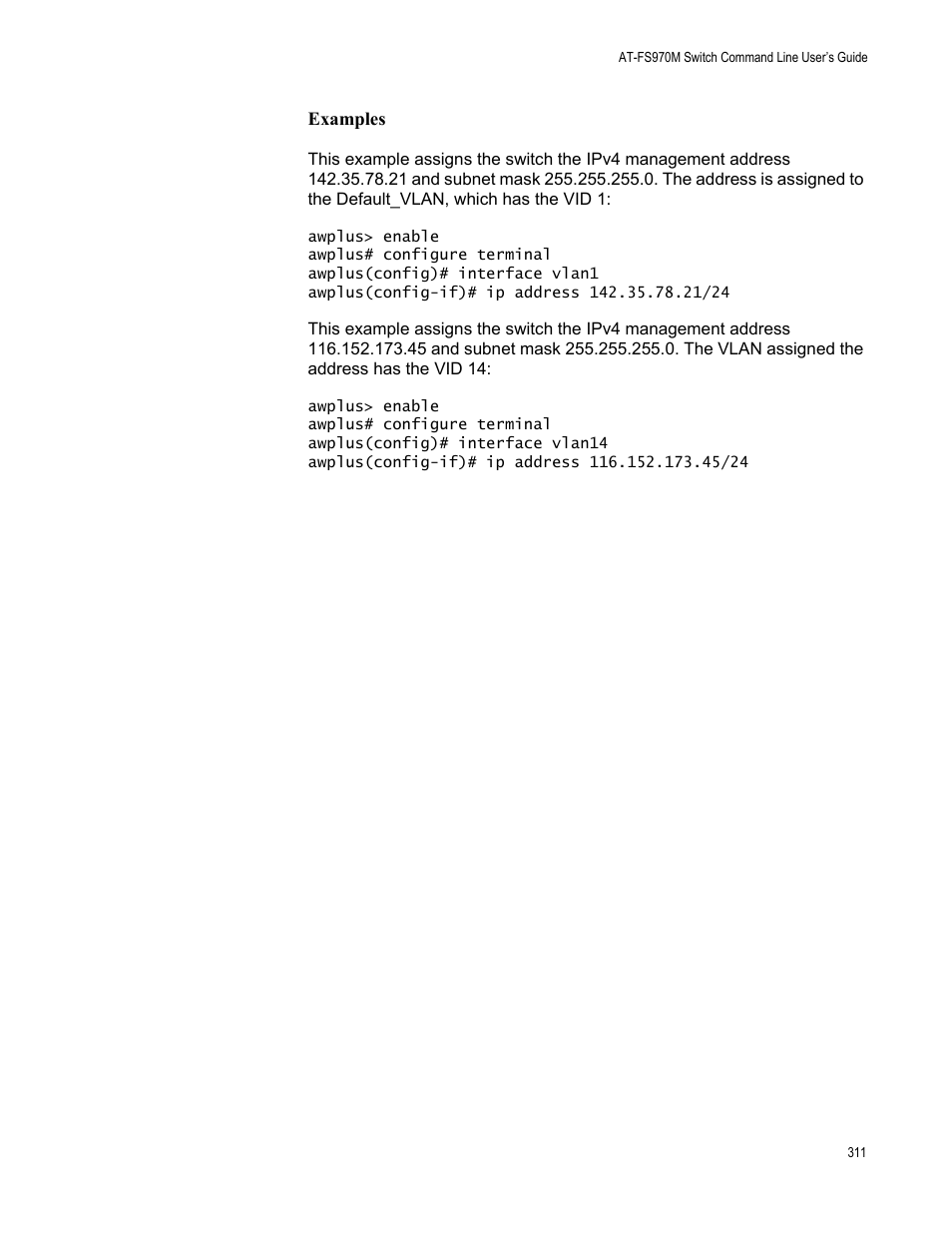 Allied Telesis AT-FS970M Series User Manual | Page 311 / 1938