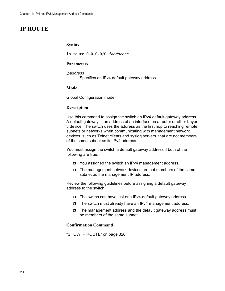 Ip route | Allied Telesis AT-FS970M Series User Manual | Page 314 / 1938