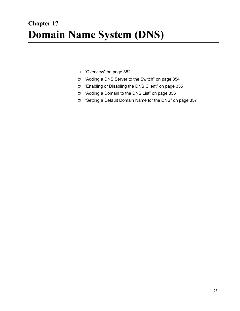 Chapter 17, Domain name system (dns) | Allied Telesis AT-FS970M Series User Manual | Page 351 / 1938