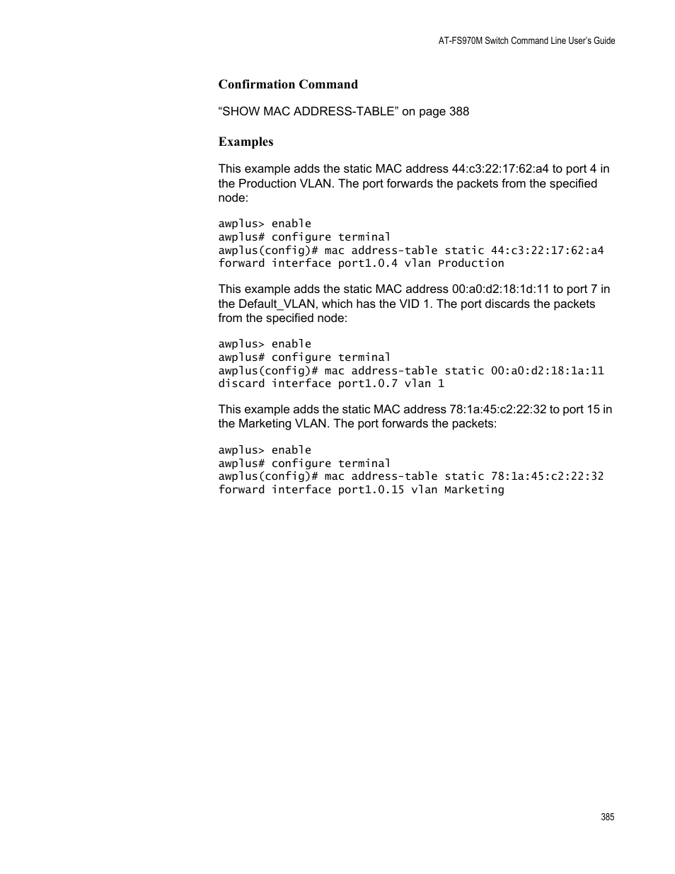 Allied Telesis AT-FS970M Series User Manual | Page 385 / 1938