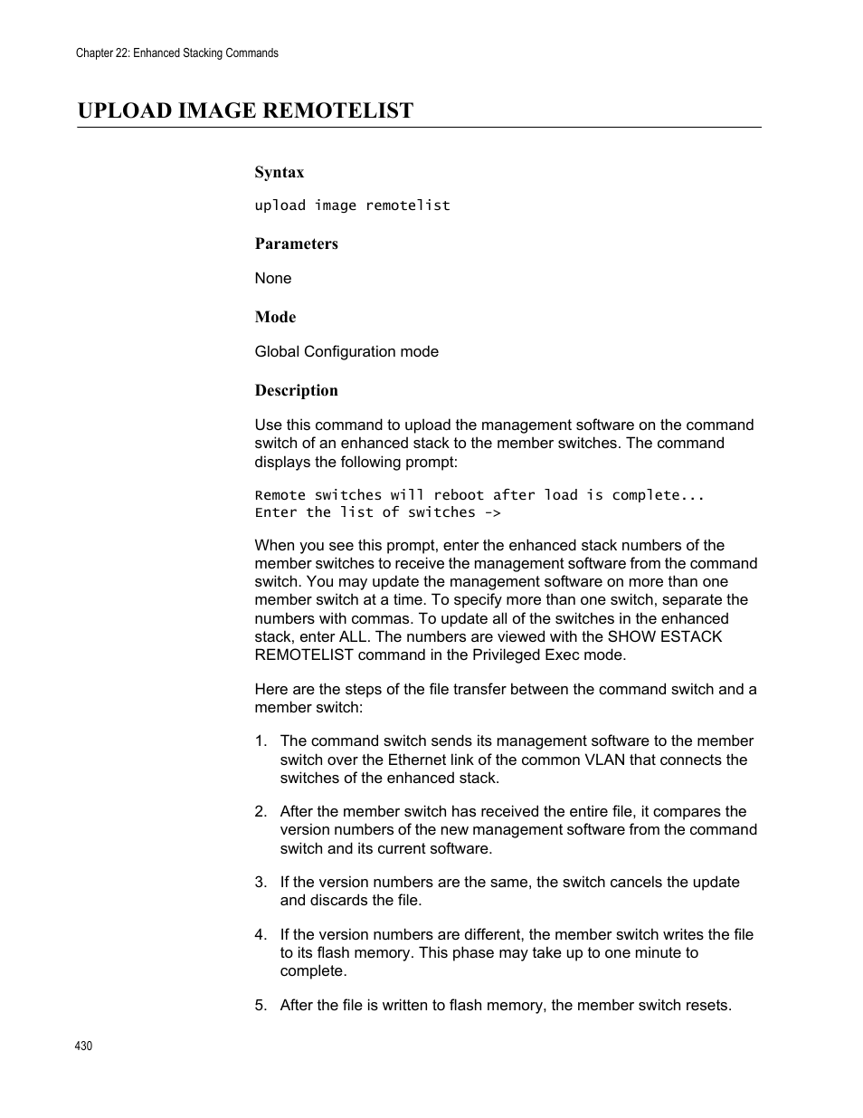 Upload image remotelist | Allied Telesis AT-FS970M Series User Manual | Page 430 / 1938