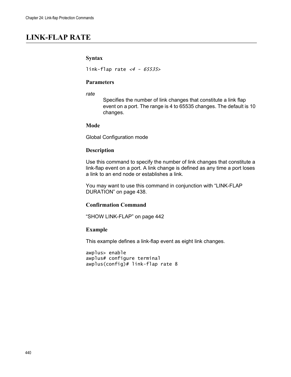 Link-flap rate | Allied Telesis AT-FS970M Series User Manual | Page 440 / 1938