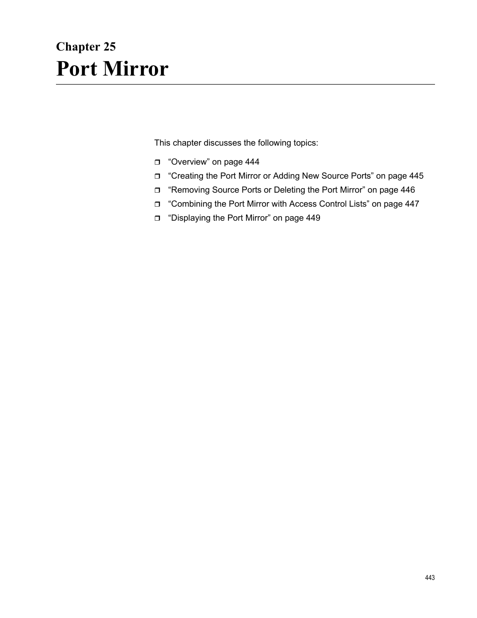 Chapter 25, Port mirror | Allied Telesis AT-FS970M Series User Manual | Page 443 / 1938