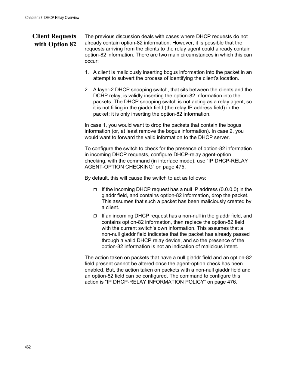 Client requests with option 82 | Allied Telesis AT-FS970M Series User Manual | Page 462 / 1938
