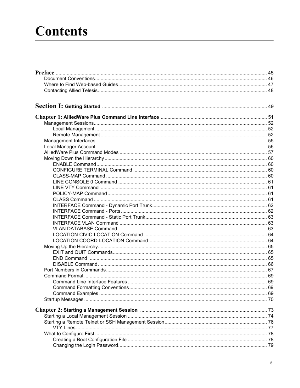 Allied Telesis AT-FS970M Series User Manual | Page 5 / 1938
