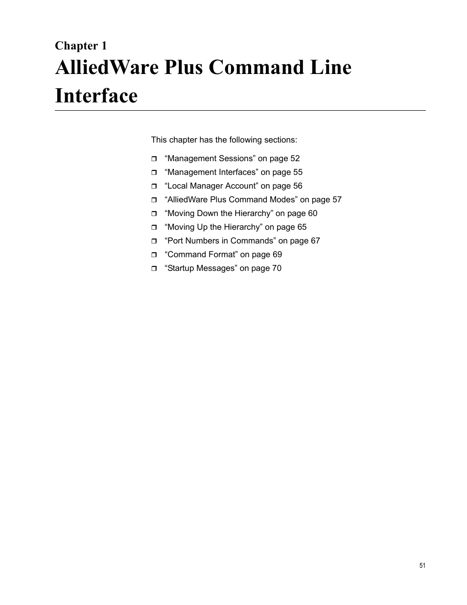 Chapter 1, Alliedware plus command line interface | Allied Telesis AT-FS970M Series User Manual | Page 51 / 1938