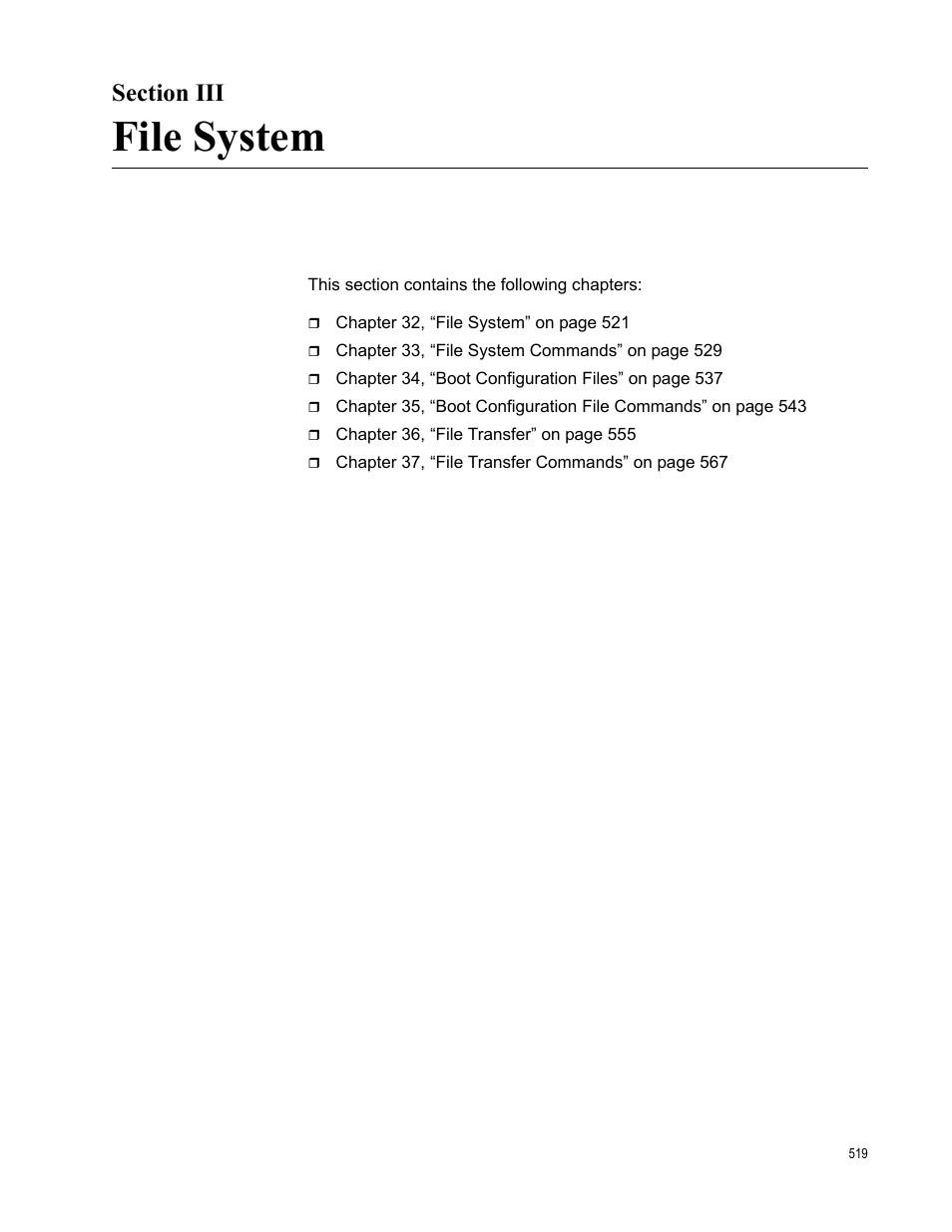 Section iii, File system | Allied Telesis AT-FS970M Series User Manual | Page 519 / 1938