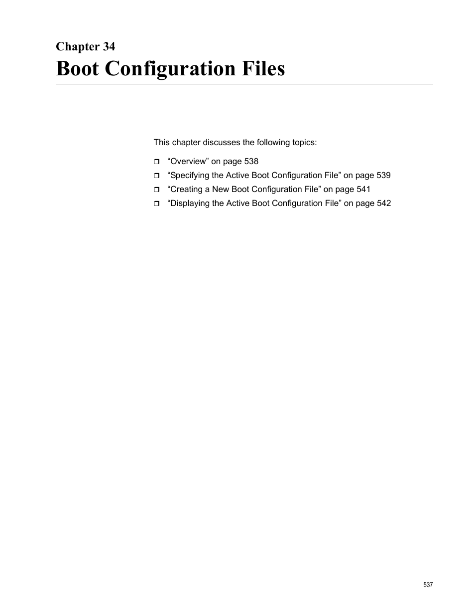 Chapter 34, Boot configuration files | Allied Telesis AT-FS970M Series User Manual | Page 537 / 1938