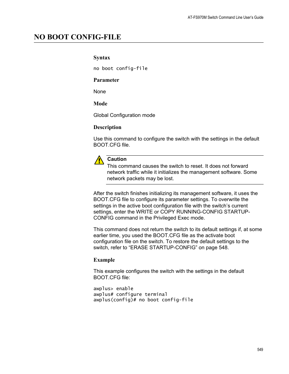 No boot config-file | Allied Telesis AT-FS970M Series User Manual | Page 549 / 1938