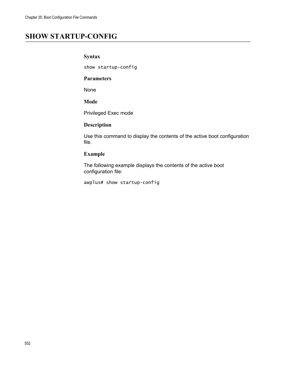 Show startup-config | Allied Telesis AT-FS970M Series User Manual | Page 552 / 1938