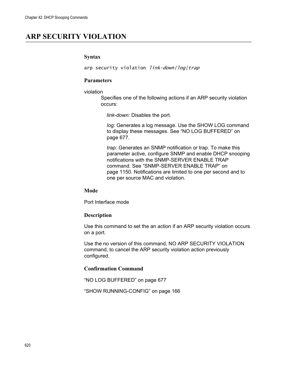 Arp security violation | Allied Telesis AT-FS970M Series User Manual | Page 620 / 1938