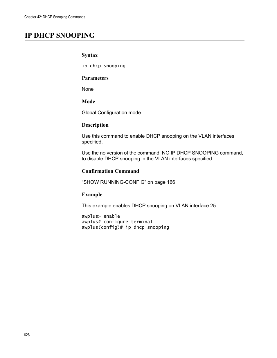 Ip dhcp snooping | Allied Telesis AT-FS970M Series User Manual | Page 626 / 1938