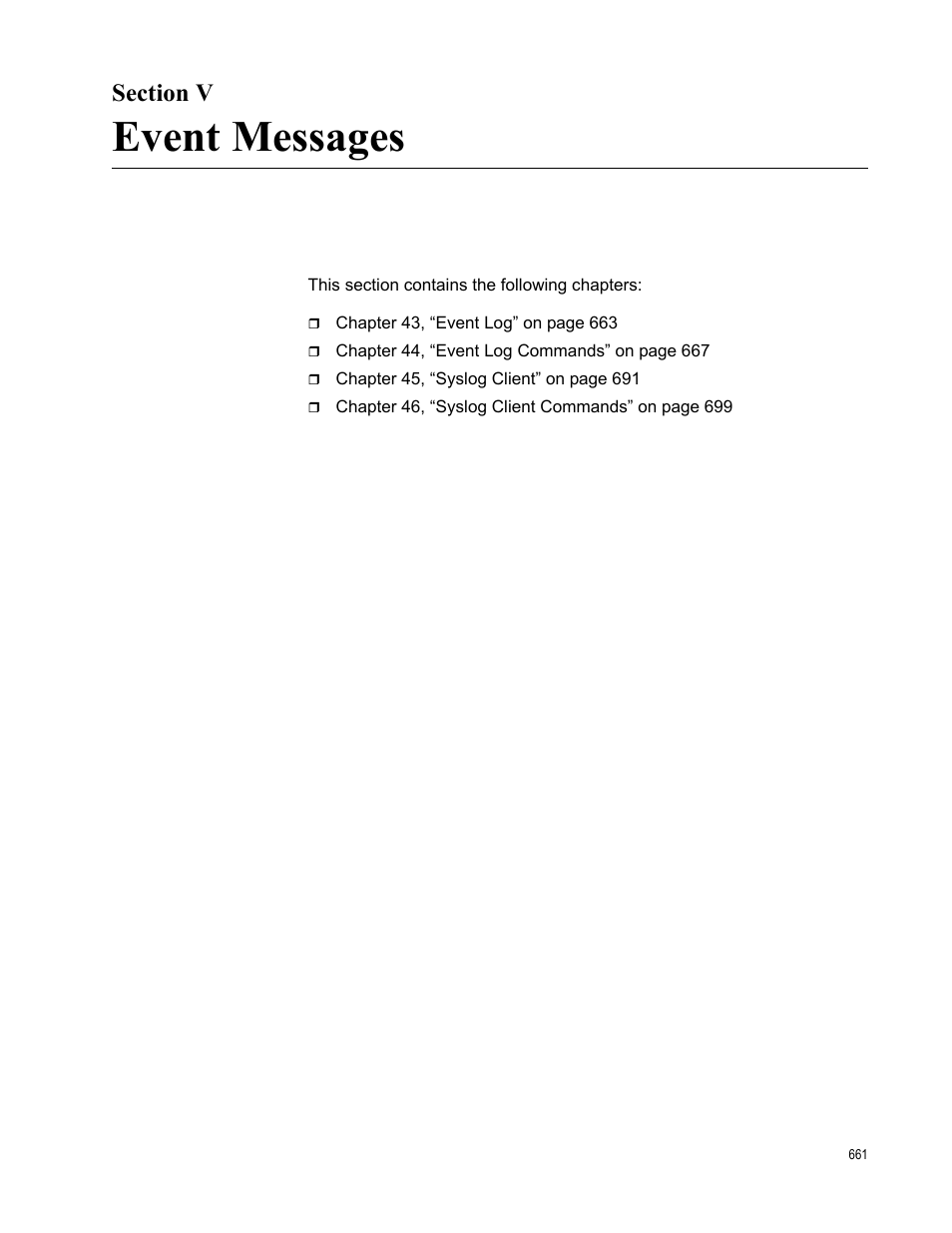 Section v, Event messages | Allied Telesis AT-FS970M Series User Manual | Page 661 / 1938