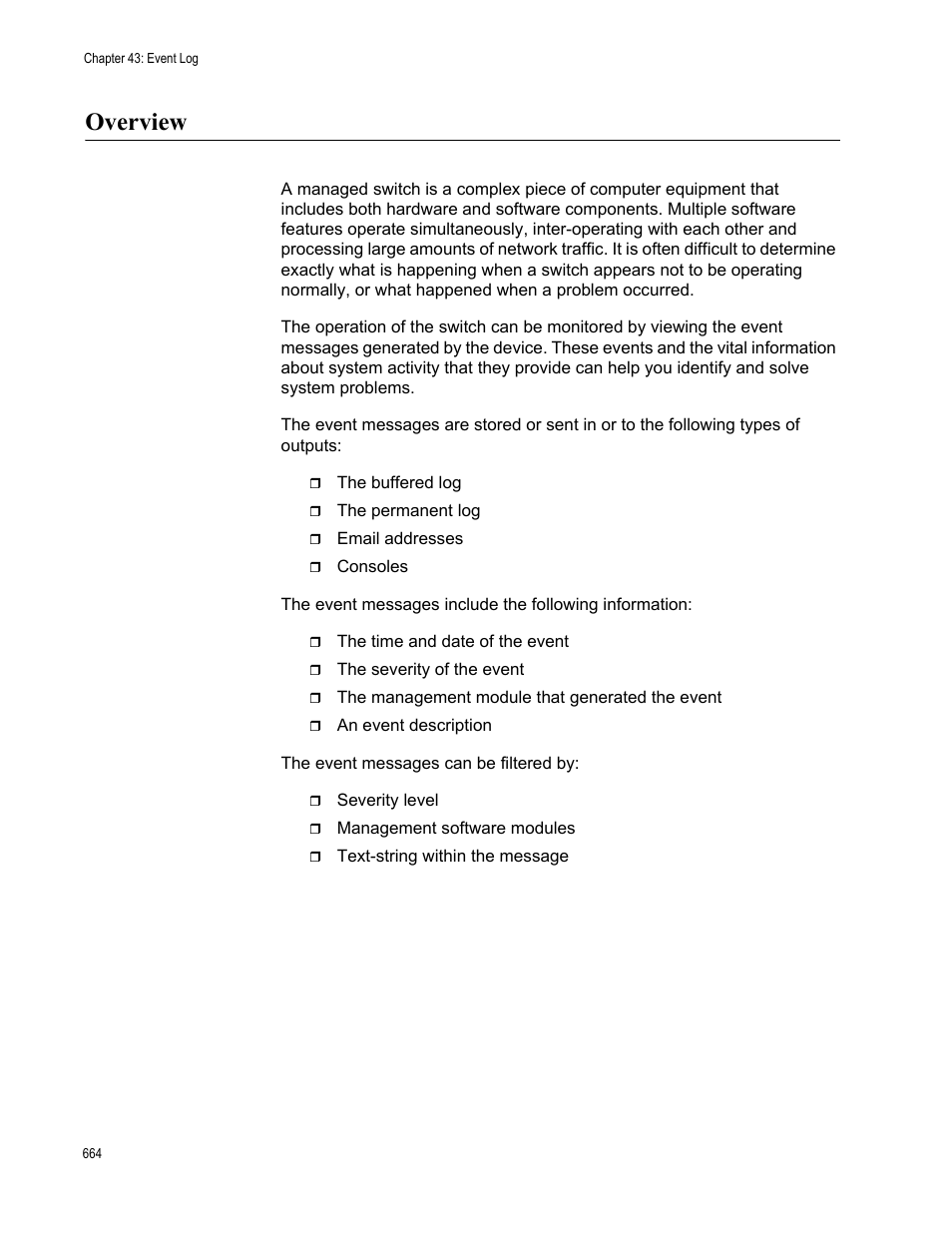 Overview | Allied Telesis AT-FS970M Series User Manual | Page 664 / 1938