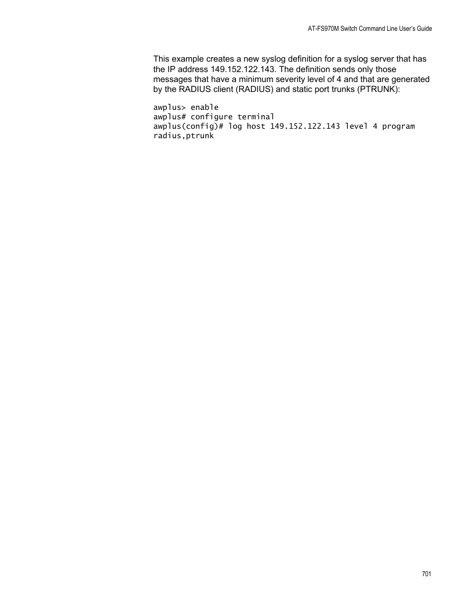 Allied Telesis AT-FS970M Series User Manual | Page 701 / 1938